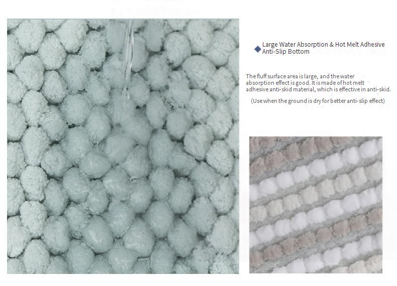 Küsten-Chenille-Teppich – weiche, gestreifte Fußmatte für Wohnzimmer, Schlafzimmer und Badezimmer, maschinenwaschbarer Polyesterteppich (mehrere Größen und Farben)_voghion.com