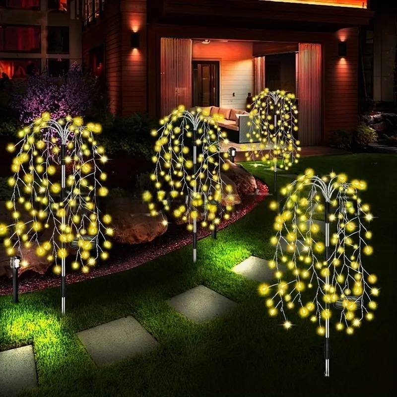 Solarbetriebene LED-Erdspießlichter mit Feuerwerk – 4/5/6-in-1-Dekorationslichterketten mit Farbwechsel für den Außenbereich für Gärten, Parks und Gewerbeflächen_voghion.com