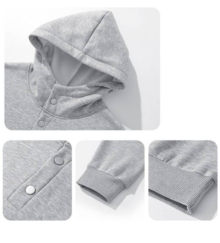 Herren-Kapuzenpullover mit Fleecefutter – Oversize-Pullover mit gebürsteter Innenseite, minimalistische Streetwear (Schwarz/Grau/Marineblau)_voghion.com