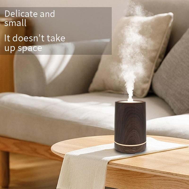 Ultraschall-Luftbefeuchter mit Holzmaserung, Aromatherapie-Diffusor, Nachtlicht und großem Nebelausstoß für Zuhause, Büro, Schreibtisch – Weiß_voghion.com