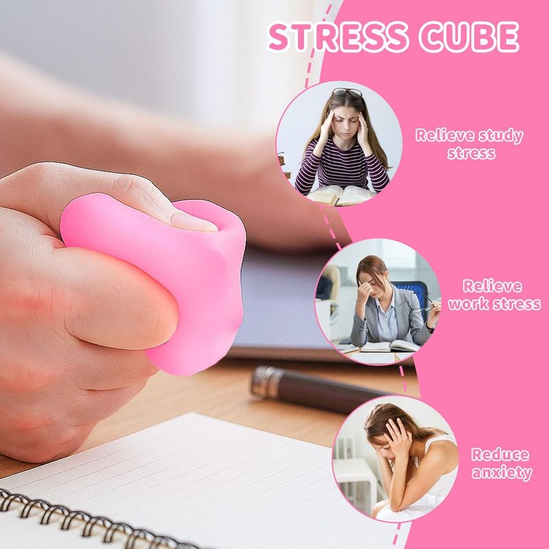 1.97" Squishy Cubes Squeeze Toys, Ice Cube Fidget Toy, Sensory Fidget Toys, Stress Cube For Anxiety Relief For Kids & Adults_voghion.com