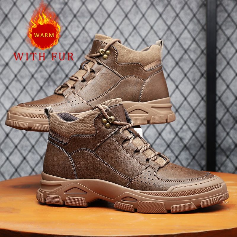Autumn And Winter Men's Shoes Comfortable And High-quality Casual Styles Outdoor Le Isure Walking Thick Soled Warm Boots_voghion.com