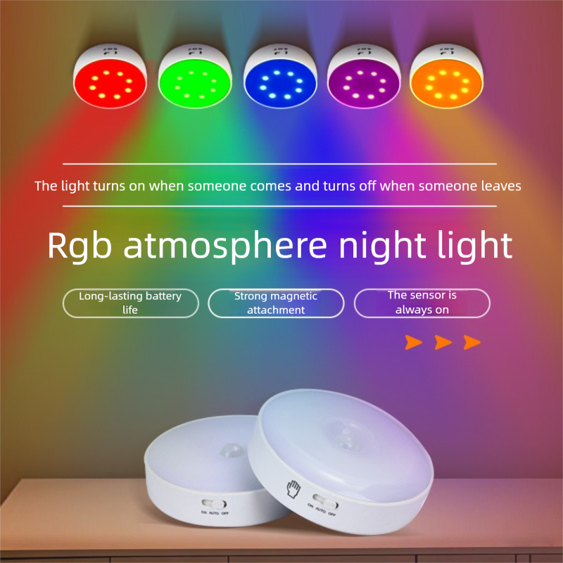 Luz con sensor de movimiento USB, luz nocturna inalámbrica con detección de cuerpo humano, ideal para pasillos, mesitas de noche, armarios y gabinetes._voghion.com
