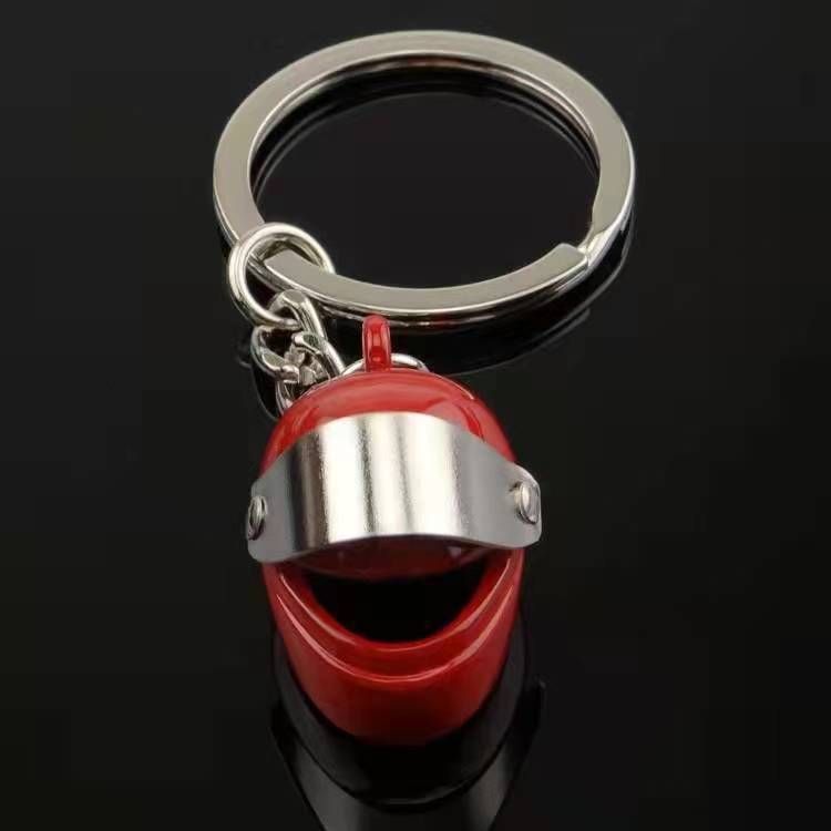 Unisex Creative metal motorcycle helmet keychain small gift mini simulation small toy helmet_voghion.com