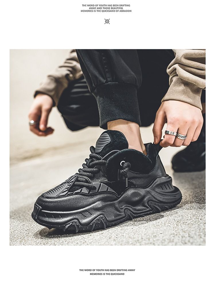 Scarpe sportive alla moda e alla moda per papà, con suola spessa, per studenti casual autunnali, con elastico in corda per adolescenti,_voghion.com