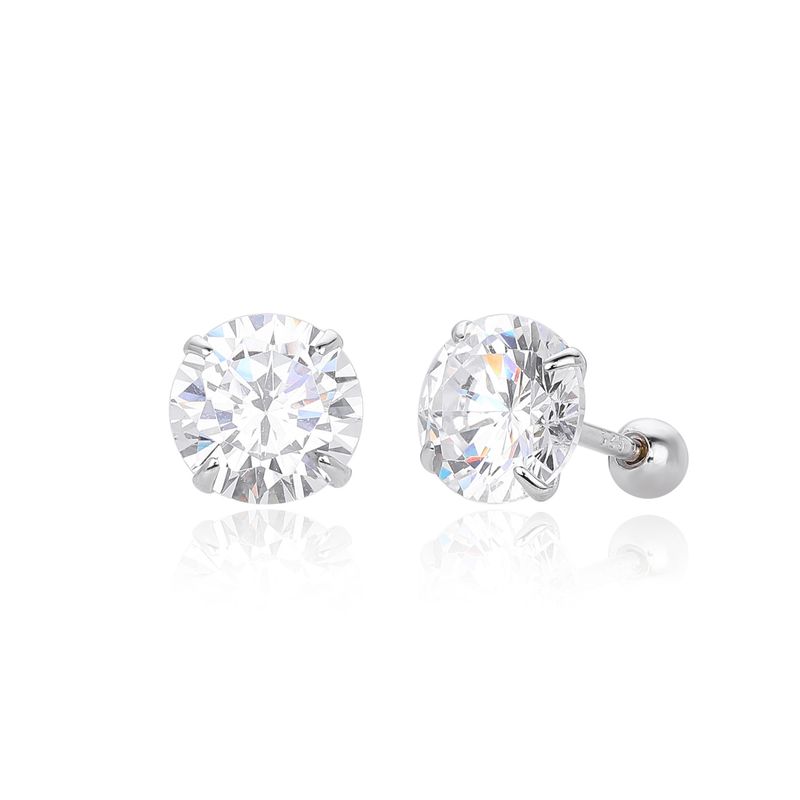 Gioielli da donna in argento sterling S925 con quattro griffe e orecchini a vite con zirconi, gioielli classici versatili, alla moda e semplici da donna_voghion.com