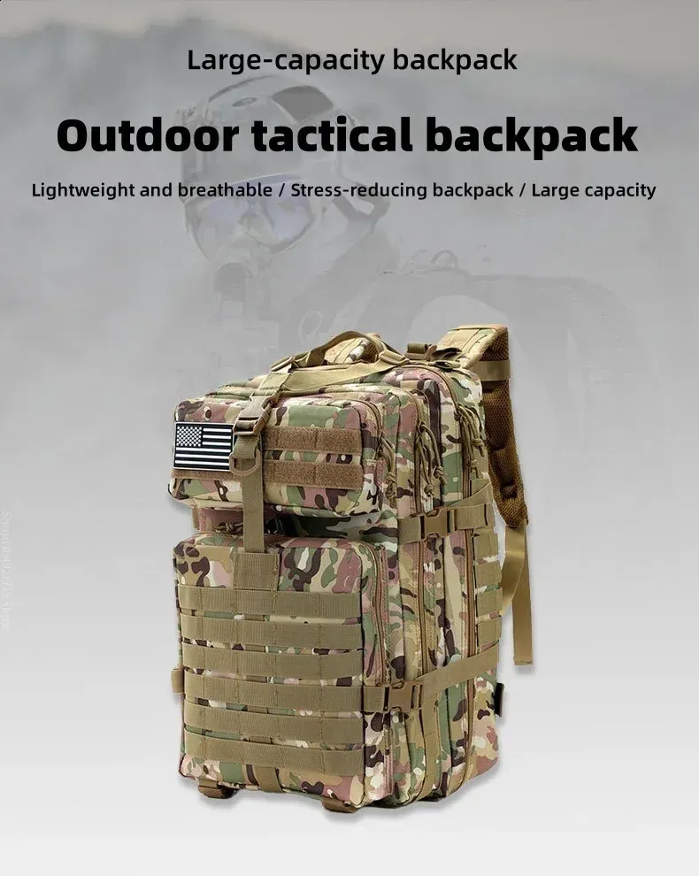 Outdoor-Rucksack mit zwei Schultergurten, lässig, multifunktional, ideal zum Wandern, für Sport und Reisen, taktischer Rucksack mit großem Fassungsvermögen, 250818_voghion.com