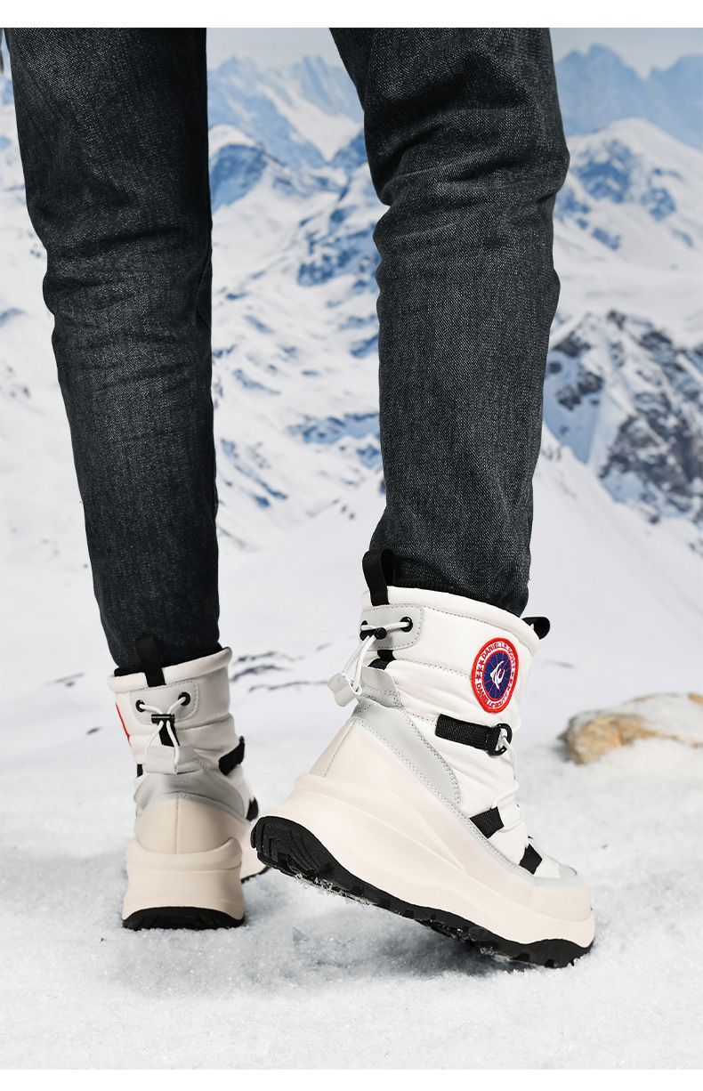 Stivali da neve invernali unisex con fodera in pile spesso - Tomaia in tessuto impermeabile antipioggia, suola in gomma antiscivolo, solette imbottite per escursionismo e attività all'aperto_voghion.com