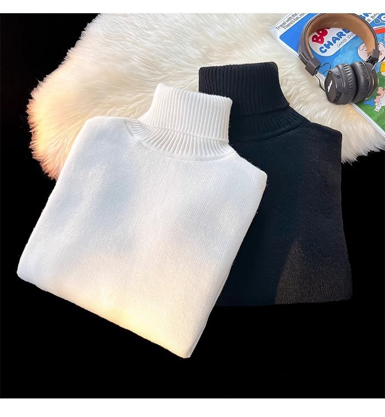 2023 Korean Fashion Turtleneck Autumn New Versatile Comfortable High-Quality Inner Sweater For Men_voghion.com