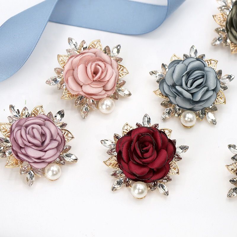 New Korean Style Fabric Flower Brooch Fashion Versatile Lapel Coat Elegant High-end Pin Accessory_voghion.com