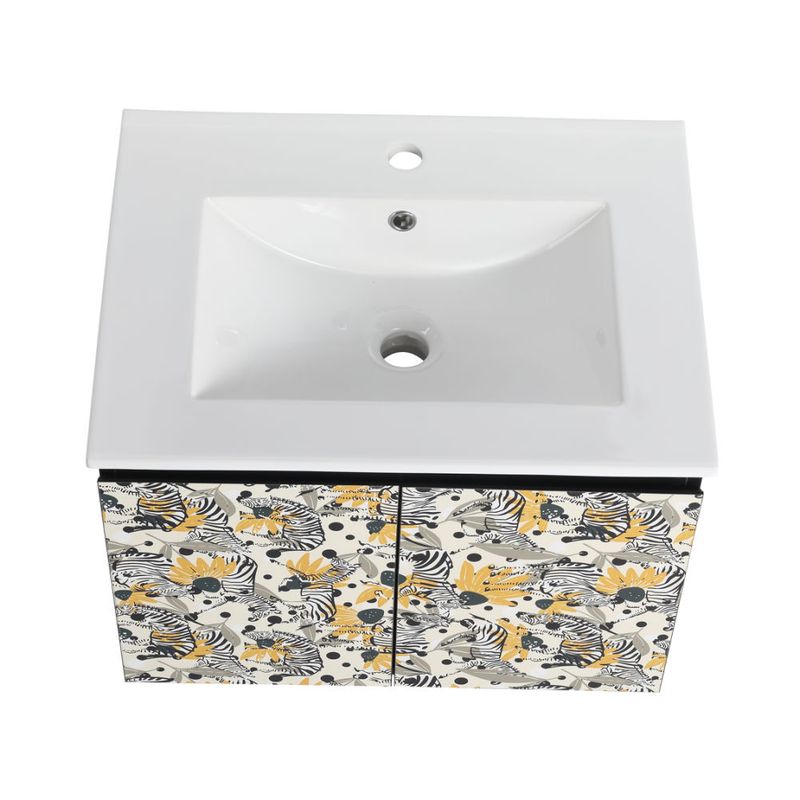 24'' Floating Wall-Mounted Bathroom Vanity With Ceramics Sink & Soft-Close Cabinet Door, KD-Package_voghion.com