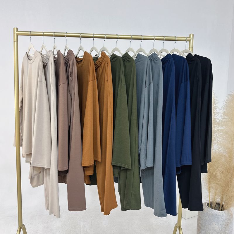 Îmbrăcăminte pentru femei Orientul Mijlociu Dubai Turcia costum din două piese, culoare uni, lejer, LR894_voghion.com
