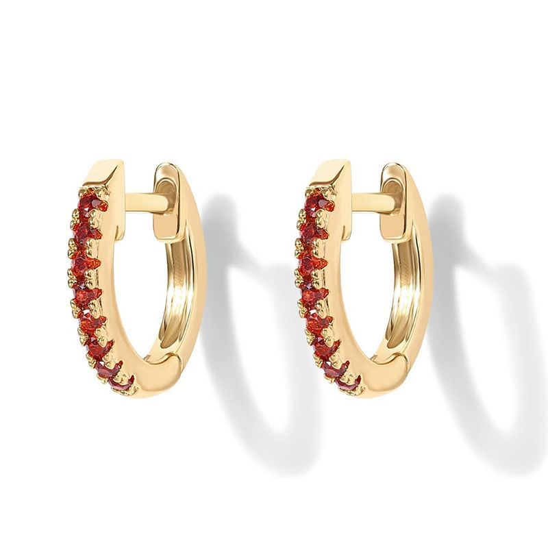 Orecchini ovali multicolore da donna, design di nicchia, versatili, con micro zirconi intarsiati, alla moda e semplici._voghion.com