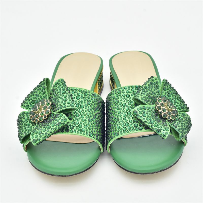 Diamant flache Damen Hausschuhe Strass Handtasche Hot Diamant Tasche flach Plus Größe Schuhe und Tasche Set_voghion.com