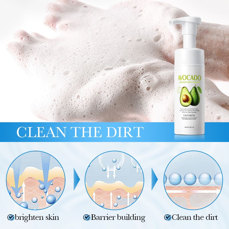 FAYANKOU Avocado Mousse Idratante e Antiossidante Latte Detergente Viso in Inglese_voghion.com