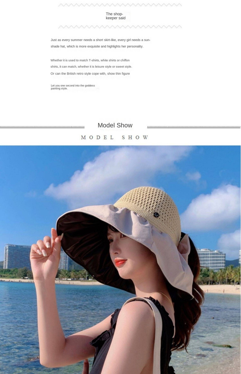 Cappello di protezione solare per bambini 2025 Nuovo cappello di protezione solare estivo alla moda con protezione UV e un ampio cappello di protezione solare con un tetto vuoto_voghion.com