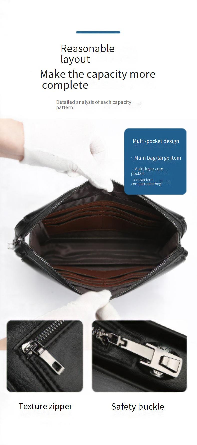 Herrentaschen Herren Neue Geldbörse mit Passwortschloss, Clutch, Business, Diebstahlschutz, lässige Handtasche, große Kapazität, weiches Leder, Handgepäck, trendig_voghion.com