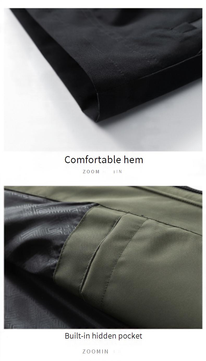 Veste utilitaire légère pour homme – Coupe-vent imperméable à capuche avec poches zippées (M-5XL, polyester à séchage rapide, cordons de serrage réglables)_voghion.com
