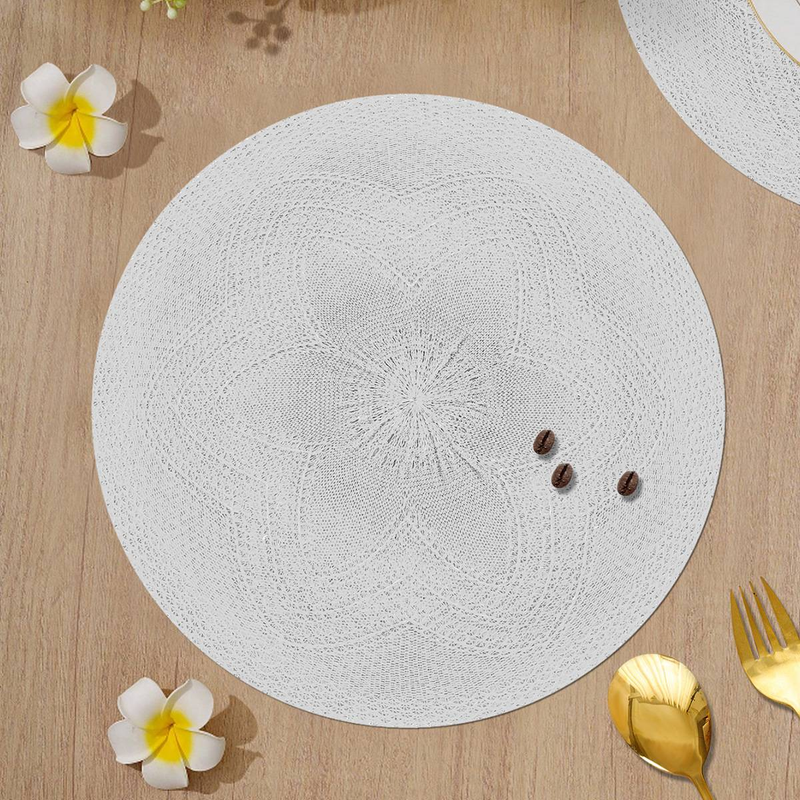 Jogo americano de girassol de dupla camada – decoração de mesa redonda resistente ao calor e à água – estilo minimalista moderno para casa e festas_voghion.com