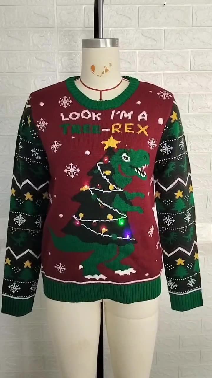 Light Up Christmas Sweater, Festive Holiday Pullover With Battery-Powered Lights, Funny Ugly Xmas Jumper For Halloween & Parties_voghion.com