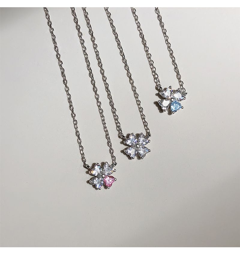 Four Leaf Clover Female Trendy Exquisite Small Simple Temperament S Sier Clavicle Chain Cold Style Necklace_voghion.com