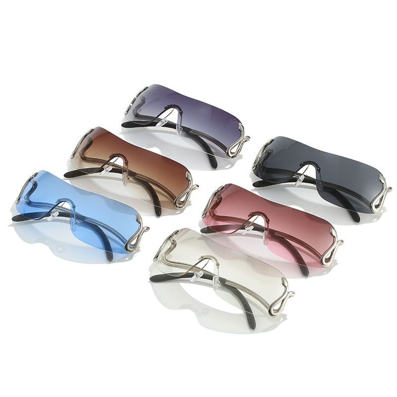 Uemi Nieuwe Mode Randloze Zonnebrillen Voor Vrouwen Mannen Slang Decoratie Metalen Frame Zonnebrillen Tinten UV400 Brillen_voghion.com