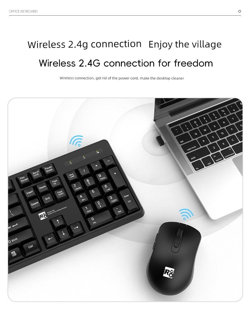2.4G Wireless Keyboard Mouse Set 3 Files DPI Laptop Desktop 104 Keys Plug And Play Male For Home_voghion.com
