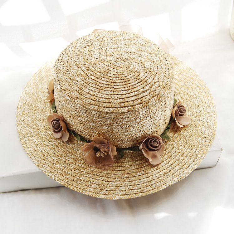 Cappello di paglia da donna con protezione solare, estivo, classico giapponese, semplice e a tesa larga_voghion.com