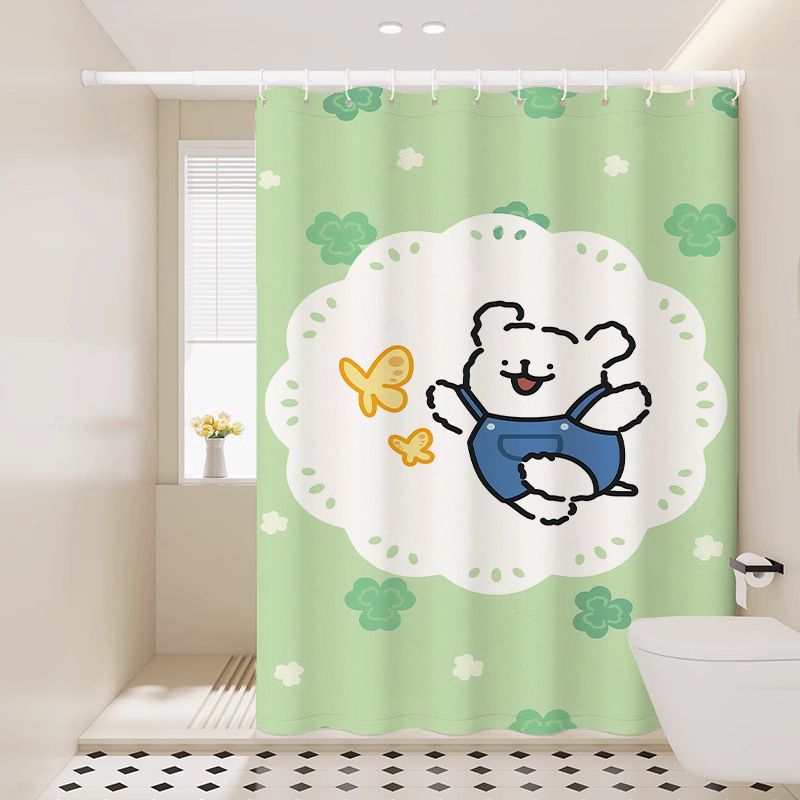 Tenda da doccia con motivo a cuccioli, stile cartoon, impermeabile, per porta, finestra, bagno_voghion.com