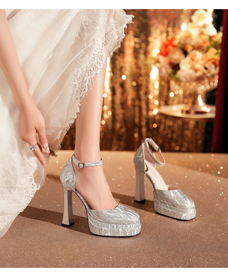 Y9797-6 Tacco grosso con cinturino cavo e plateau impermeabile Mary Jane Lolita con motivo pelle di tigre, tacchi alti versatili_voghion.com