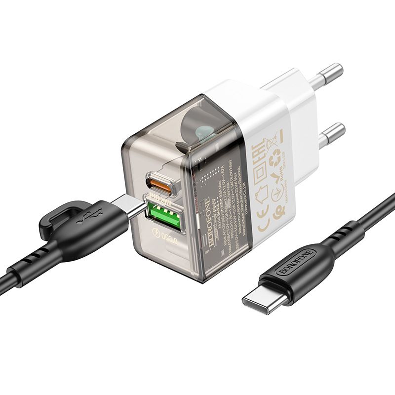 Music Festival BA80A Neues transparentes PD20W+QC3.0-Ladegerät für Mobiltelefone Universeller Schnellladekopf Europäischer Standard EU_voghion.com