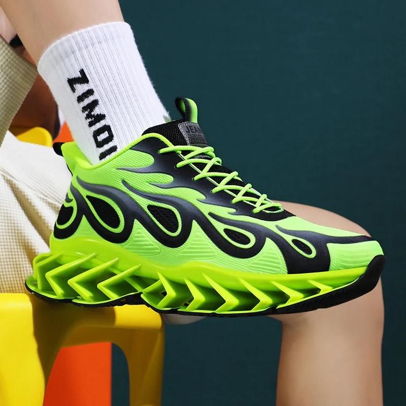 Custom Men Fashion Casual Sneakers Height Increasing Soft Lightweight Blade Sports Running Shoes for Man Closed Runner_voghion.com