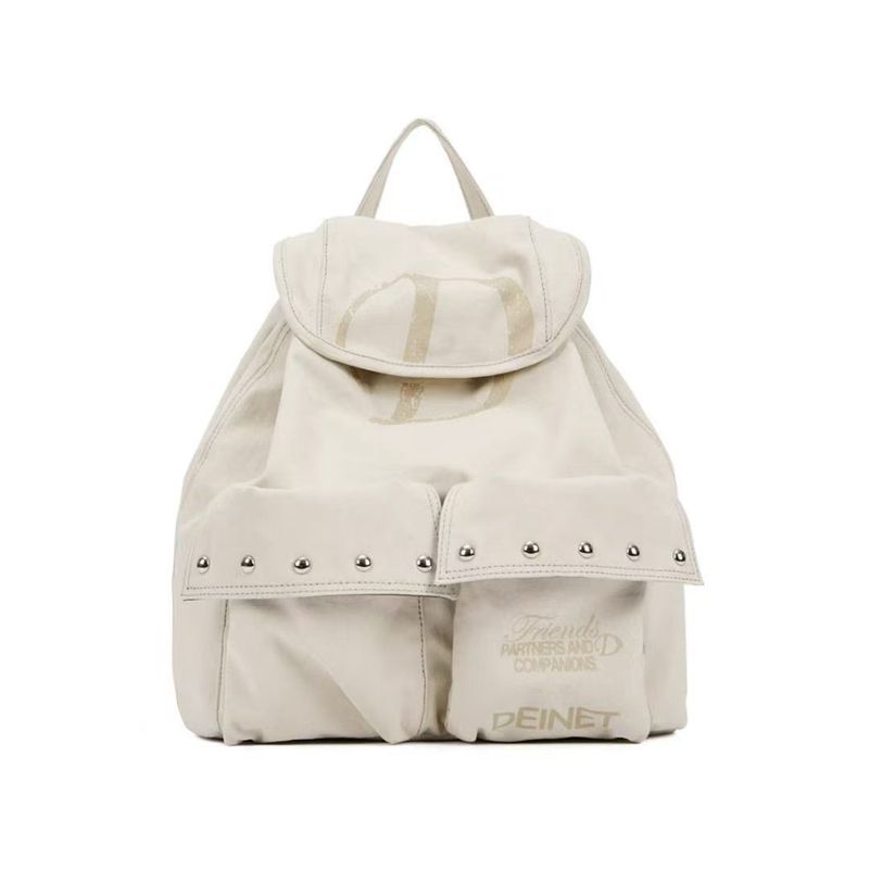 2025 Fall/Winter New Backpack Drawstring Pocket Canvas Large Capacity Backpack Versatile_voghion.com