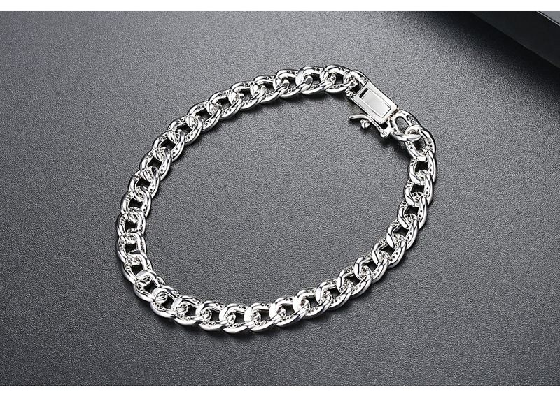 Unisex Geometric Twist Cuban Link Bracelet - Minimalist Fashion Jewelry For Men & Women - Electroplated Brass Chain - Sizes 17cm & 19cm_voghion.com