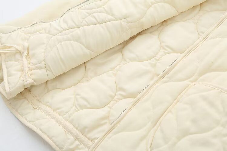 Winter-Steppjacke für Damen mit Stehkragen, locker sitzender, wattierter Mantel, Street Fashion-Oberbekleidung für Damen (Beige, Dunkelgrau) – XS/S/M/L_voghion.com