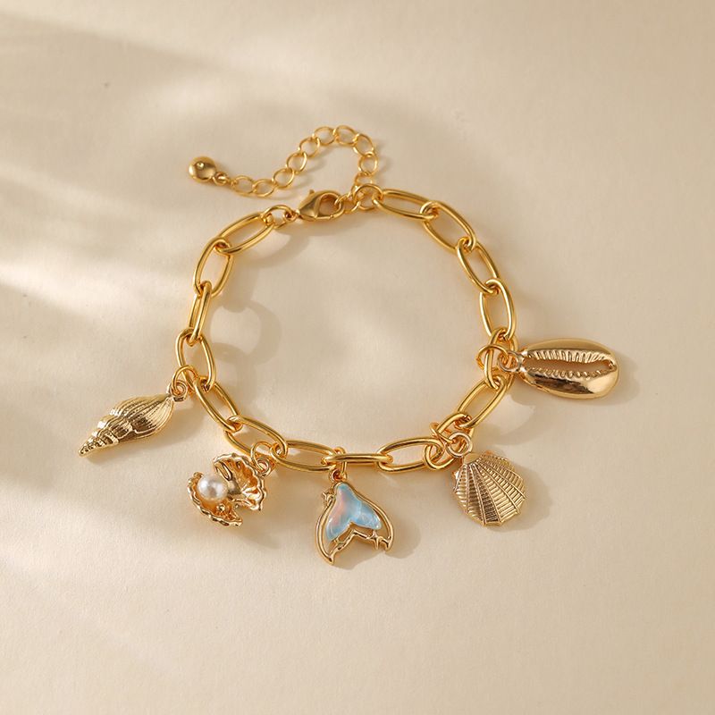 Neutral Style Chain Copper Plated K Real Gold Color Preserving Bracelet Retro High End Handmade Pendant Jewelry_voghion.com