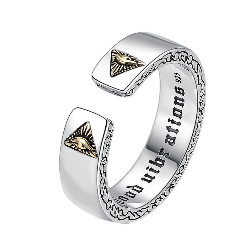 Hot Selling Populär God's Eye Retro Do Old Fashionable Male Hip-Hop Dominance Open Ring, Totem Aperture Männer Single Ring_voghion.com