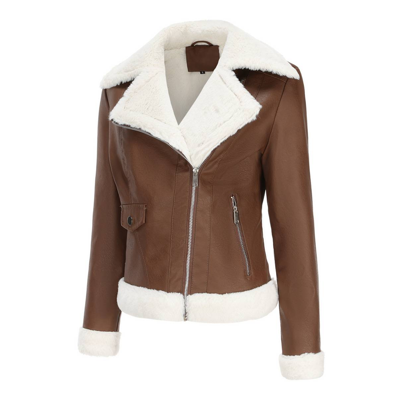 Neue langärmelige warme Reversjacke aus Wildleder für Damen im europäischen und n Pendler-Freizeitstil_voghion.com