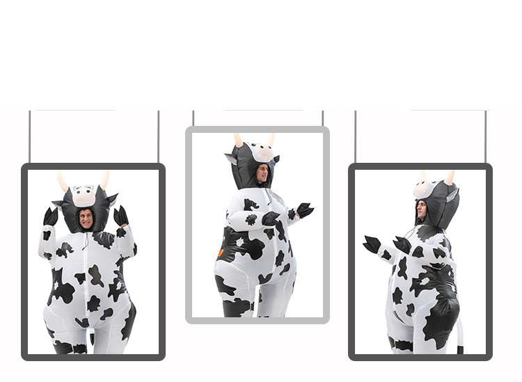 Halloween cow inflatable suit stage performance funny cow costume Halloween costume performance_voghion.com
