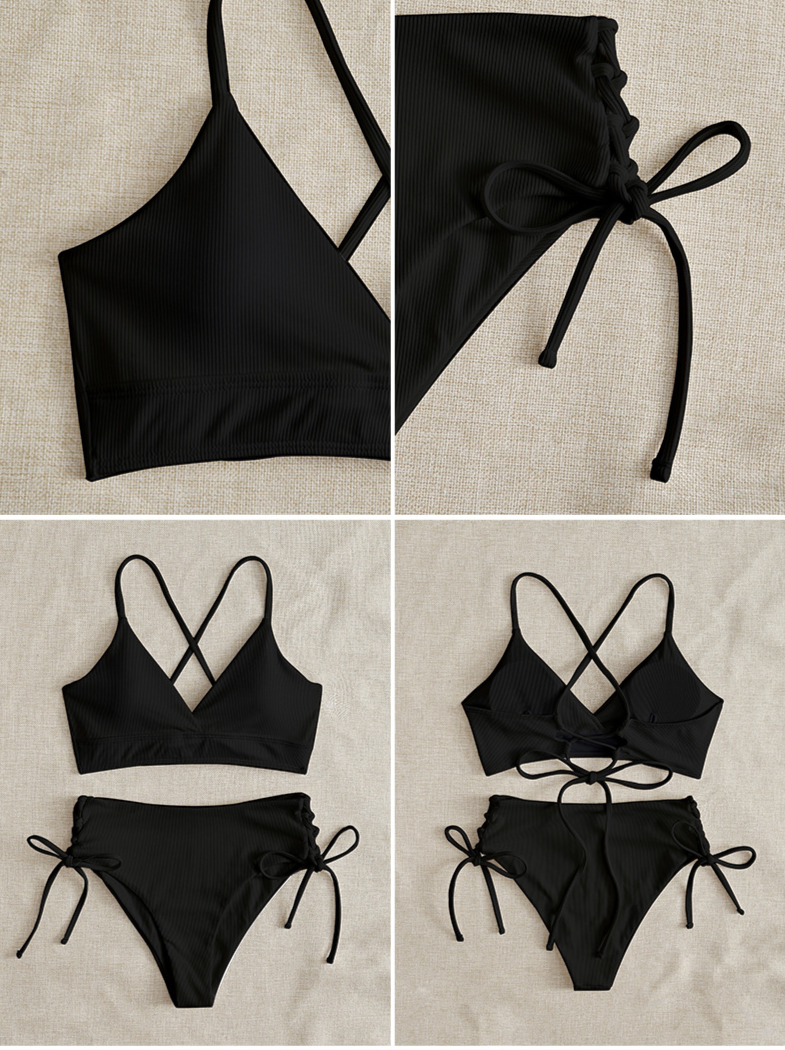 Roupas femininas Biquíni de renda Split Maiô Feminino Biquíni de alta qualidade Sexy Maiô_voghion.com