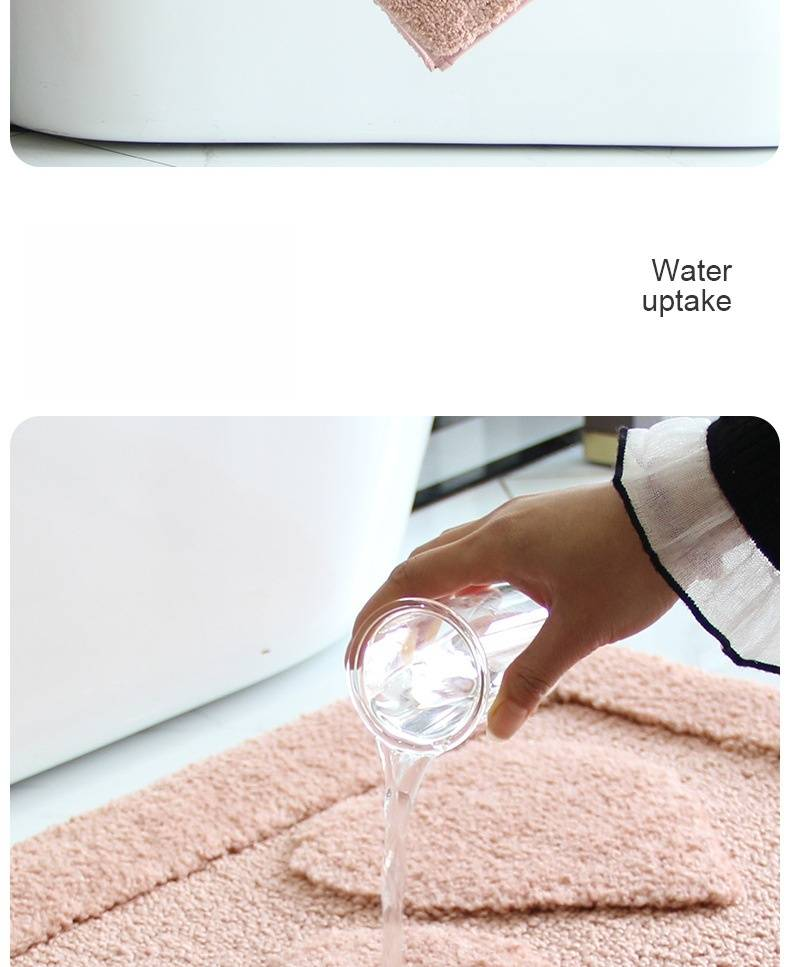 Luxury Flocked Heart-Shaped Bath Mat - Ultra Soft Microfiber, Machine Washable & Super Absorbent Non-Slip Rug_voghion.com