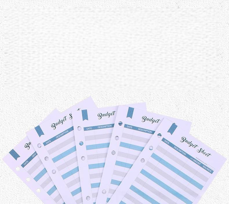A6 6-Hole Budget Envelopes With Cards - Premium Cash Envelopes For Gifting & Organization (12 Sheets, Blue, 172x95mm)_voghion.com