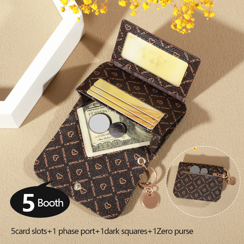 Torby damskie Nowy damski portfel z transgranicznym etui na karty Portfel z nadrukiem Wielofunkcyjna kopertówka_voghion.com