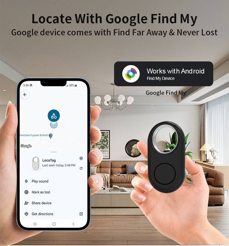 Tracker compatibile con Trova il mio dispositivo - Localizzatore anti-smarrimento per animali domestici e bambini con GPS in tempo reale per l'integrazione con hub_voghion.com
