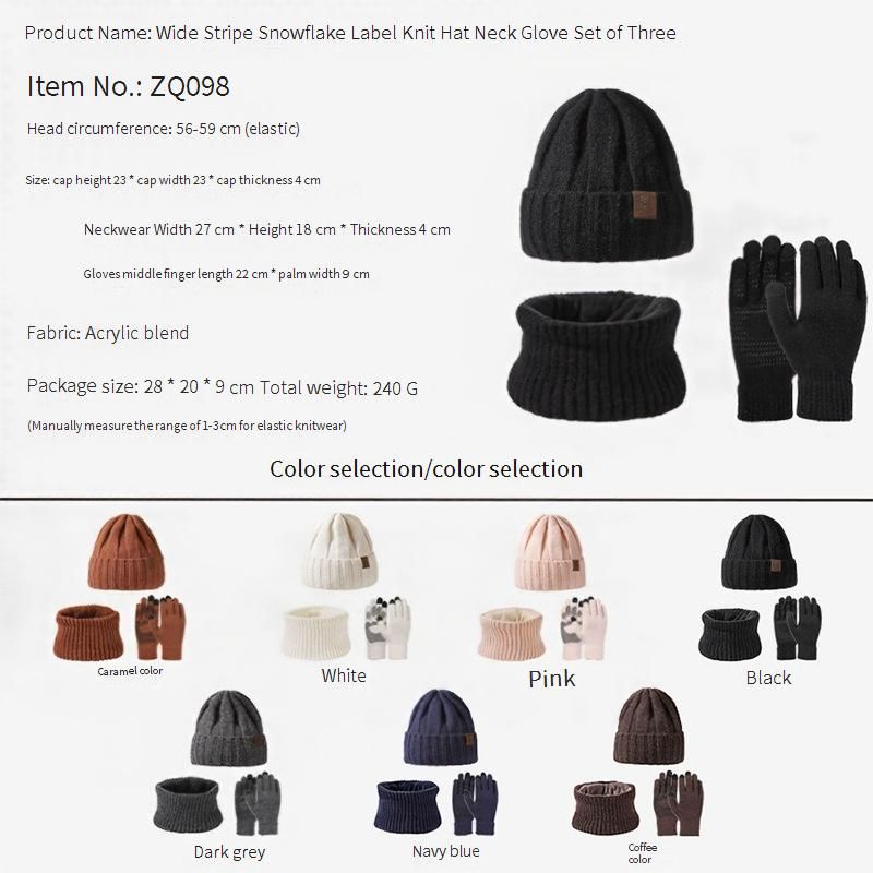 Cappelli da uomo, cappello, sciarpa e guanti lavorati a maglia, tre pezzi, per uomo e donna_voghion.com