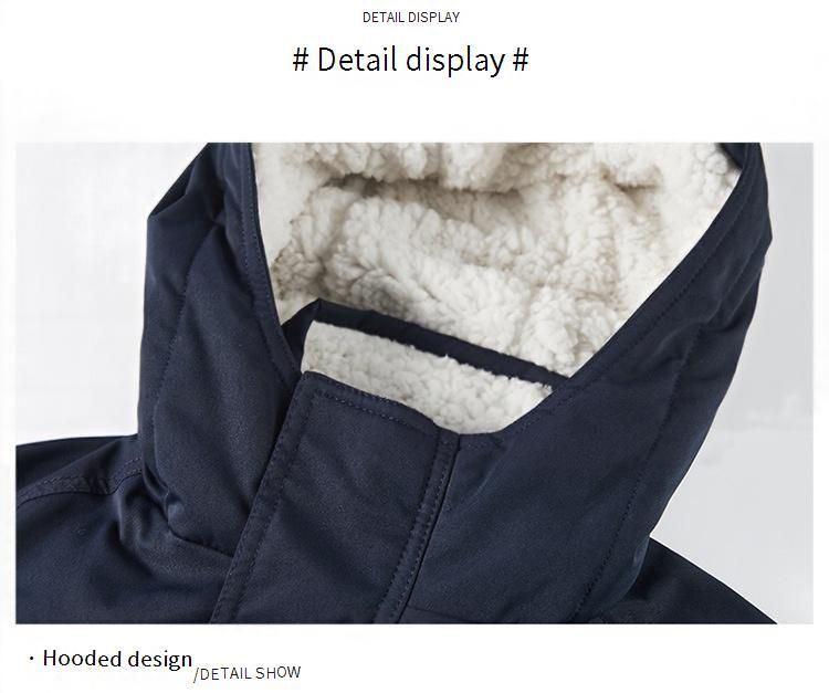 Herren-Winterfleecejacke – Dick gefütterter Fleecemantel mit abnehmbarer Kapuze (M-4XL, Dunkelgrau/Blau/Olivgrün)_voghion.com