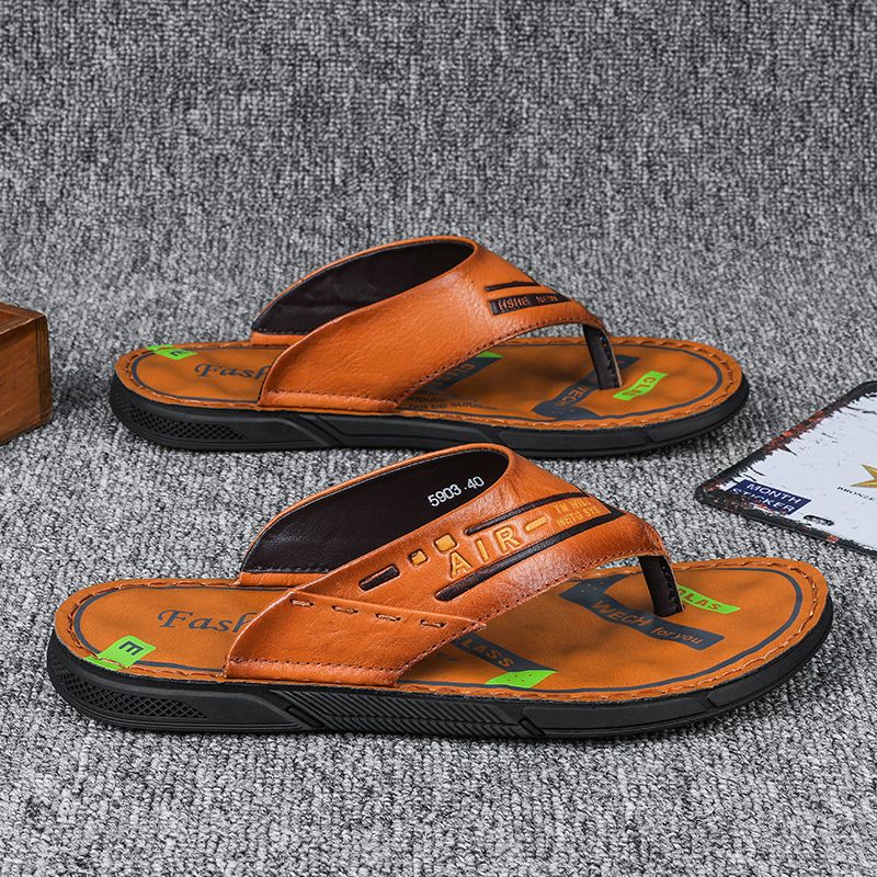 2025 Pantofole estive comode e di alta qualità da uomo, con un solo piede, in pelle, alla moda_voghion.com