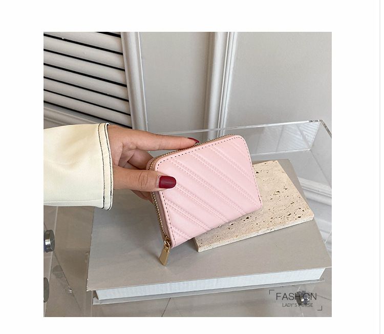 Dámské kabelky, měkká kožená malá peněženka, dámská vyšívací nitě, řemeslná zipová krátká peněženka v japonském stylu, jednoduchá krátká spona, trendy_voghion.com