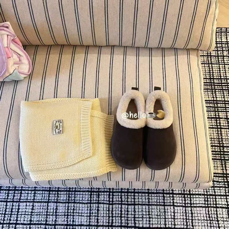 Henan Sangpo Schaffell Dicke Sohle Warme Lässige, höhenverstärkende Fleece-Hauskleidung für kleine Kartoffeln_voghion.com