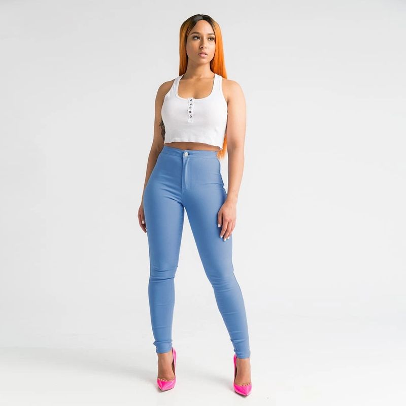 Dameskleding Elastische snoepkleurige broek Slim fit casual broek_voghion.com